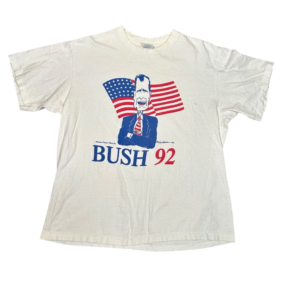 Bush 92 Campaign T Shirt American Eagle Made In USA Made XL Vintage 1992